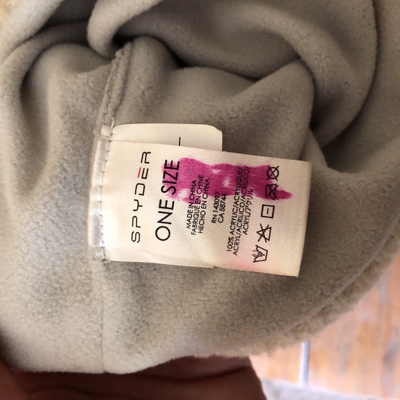 SPYDER striped pom pom hat /fleece lined - Picture 2 of 4